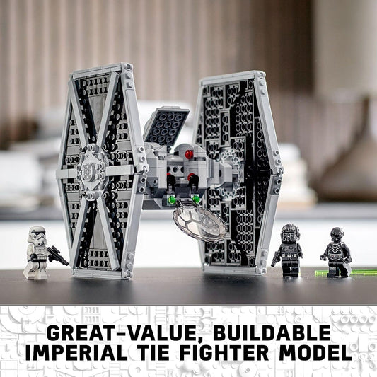 Lego Star Wars Imperial TIE Fighter 75300 Juguete de construcción con Stormtrooper y minifiguras piloto de la saga Skywalker