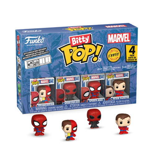 Bitty Pop Pack x 4 Marvel spider Man Chase