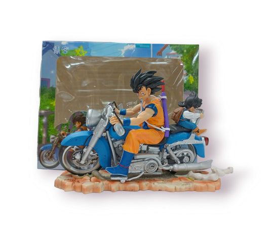 Figura Dragon Ball Goku y Gohan en Moto