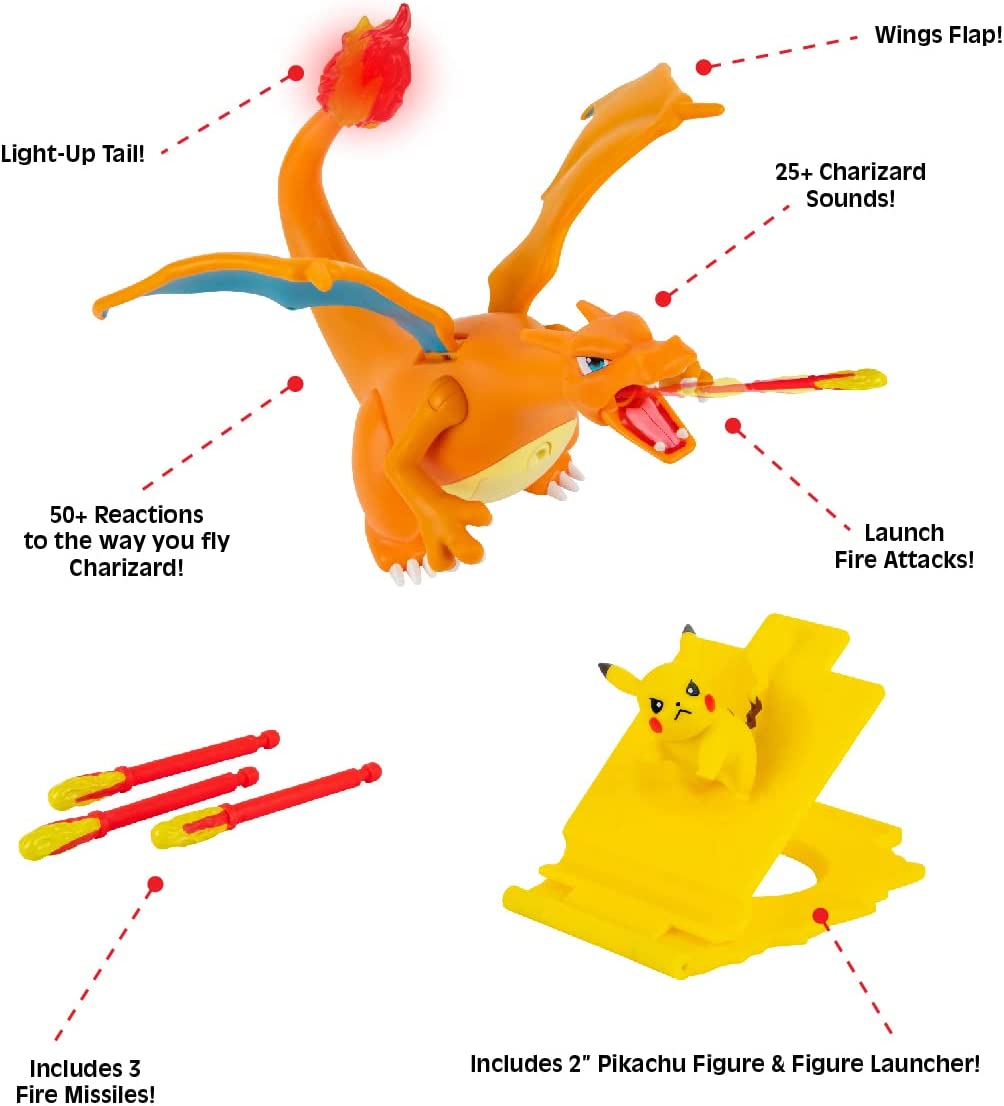 Pokemon de Charizard Deluxe con Pikachu Luz Y sonido Interactiva