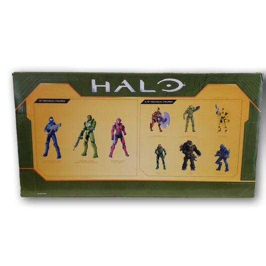 Set de Figuras Halo Master Chief, Active Camo, Spartan Mk y Spartan Vale