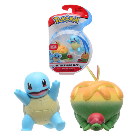 Pack Figuras Pokemon Squirtle y Appletun  Battle Figure Pack