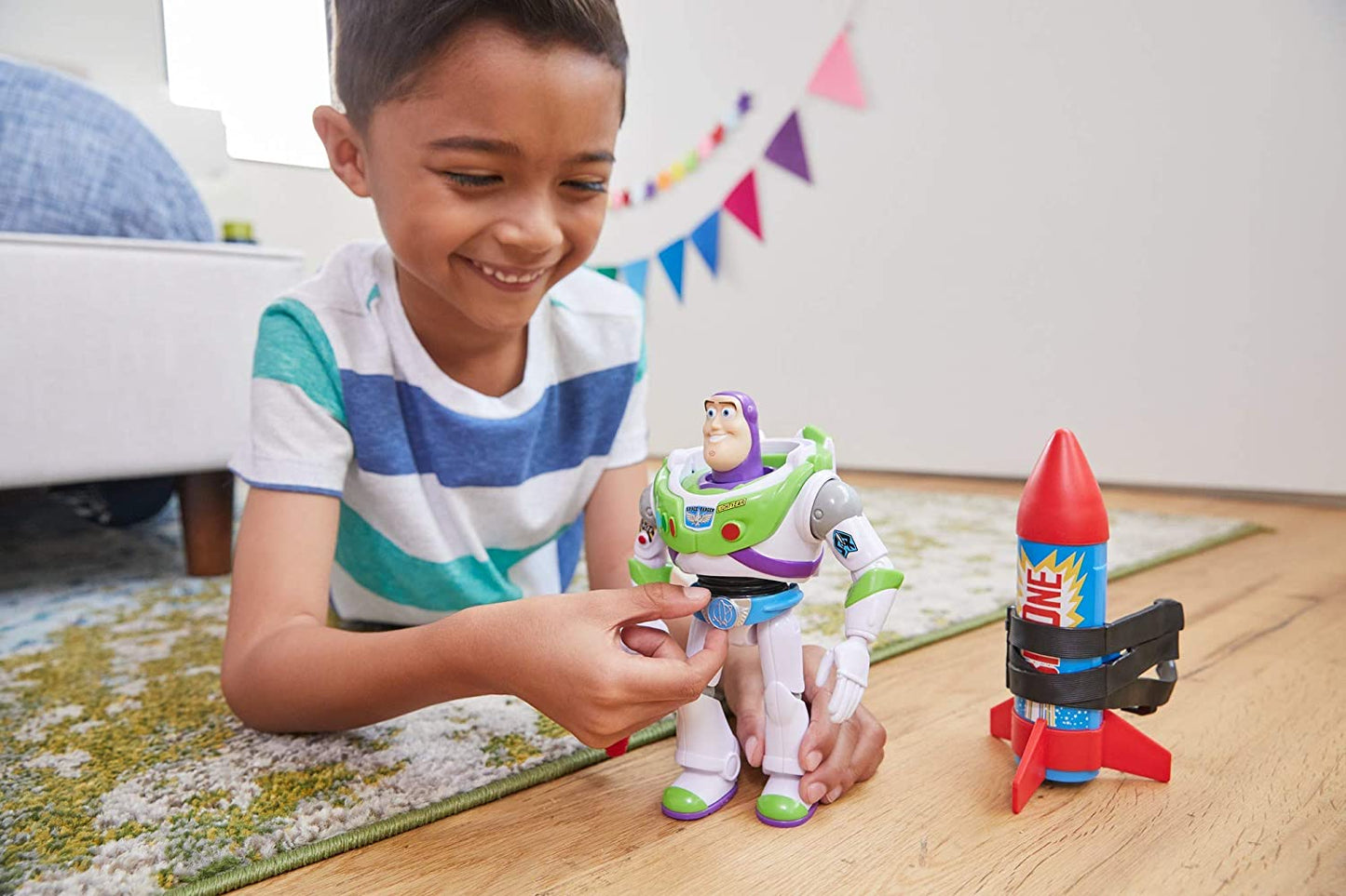 Figura Toy Story Buzz Lightyear con Cohete Escenas Iconicas Original Pixar Matel