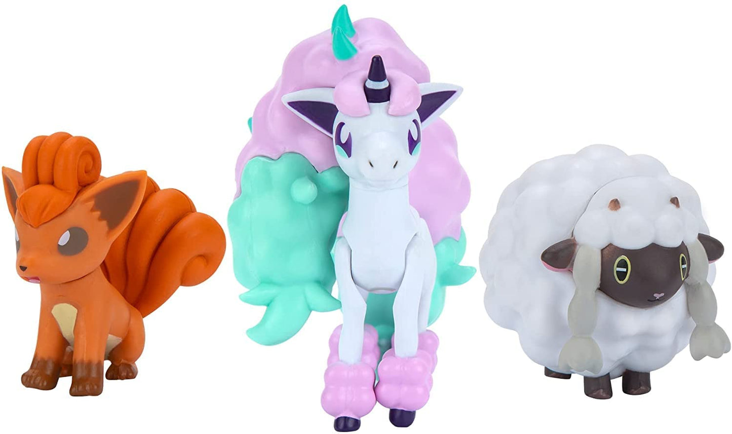 Pack Figuras Pokemon Galarian Ponyta, Vulpix, Wooloo Battle Figura Set