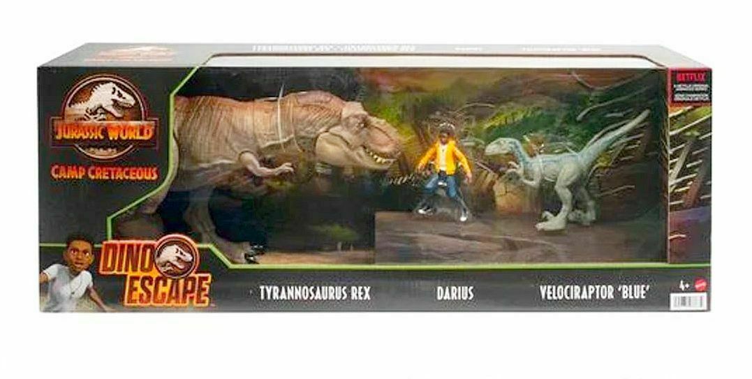 Jurassic World Tiranosaurio Rex Darius Y Bluer 3 Pack Camp Cretaceus