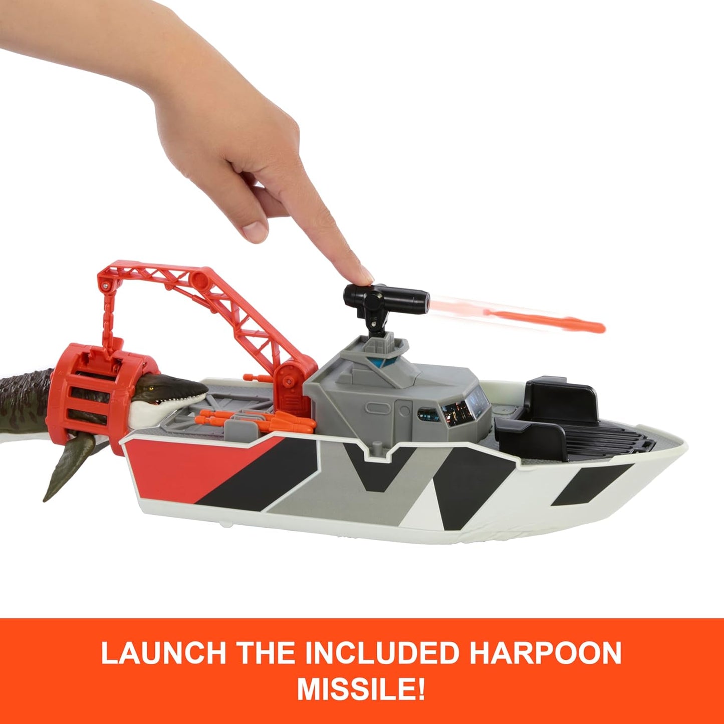 Set Jurassic World Rebirth Mosasaurus Rescue Action boat