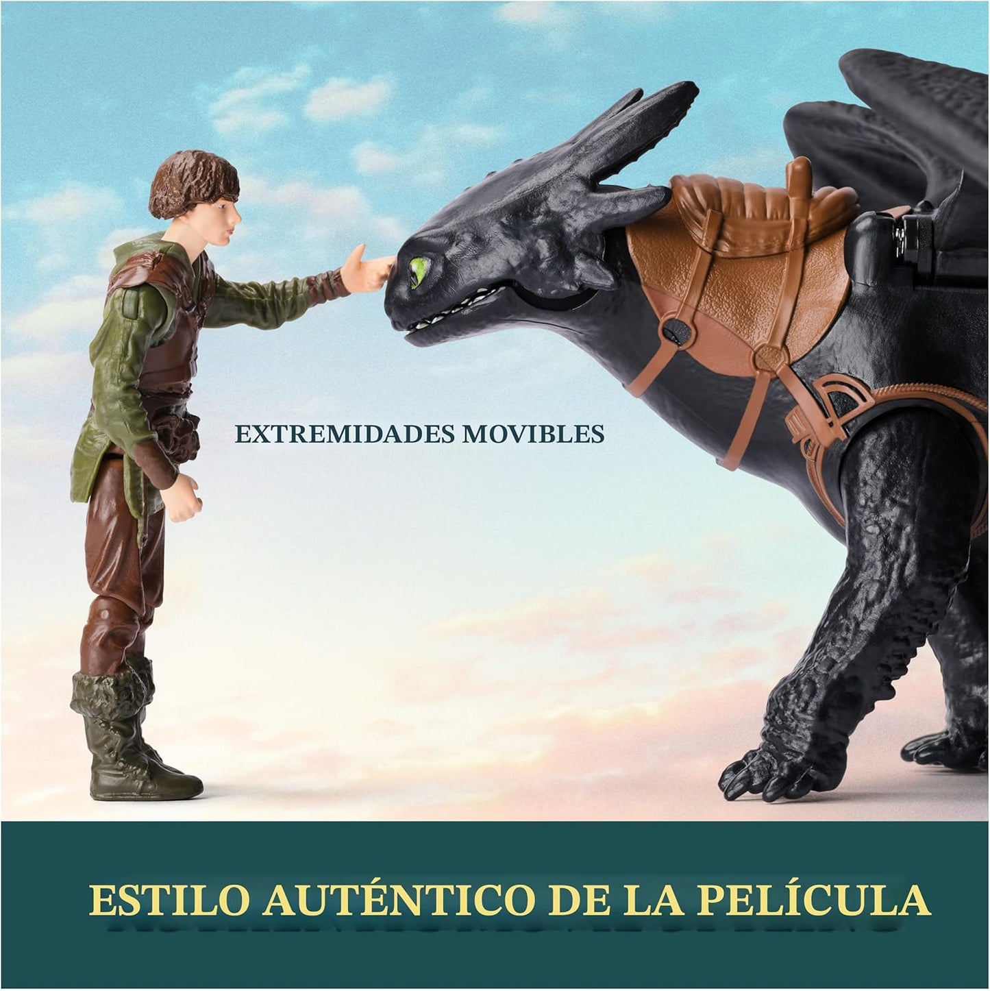 Figura Entrenando a Tu Dragon Chimuelo y Hiccup