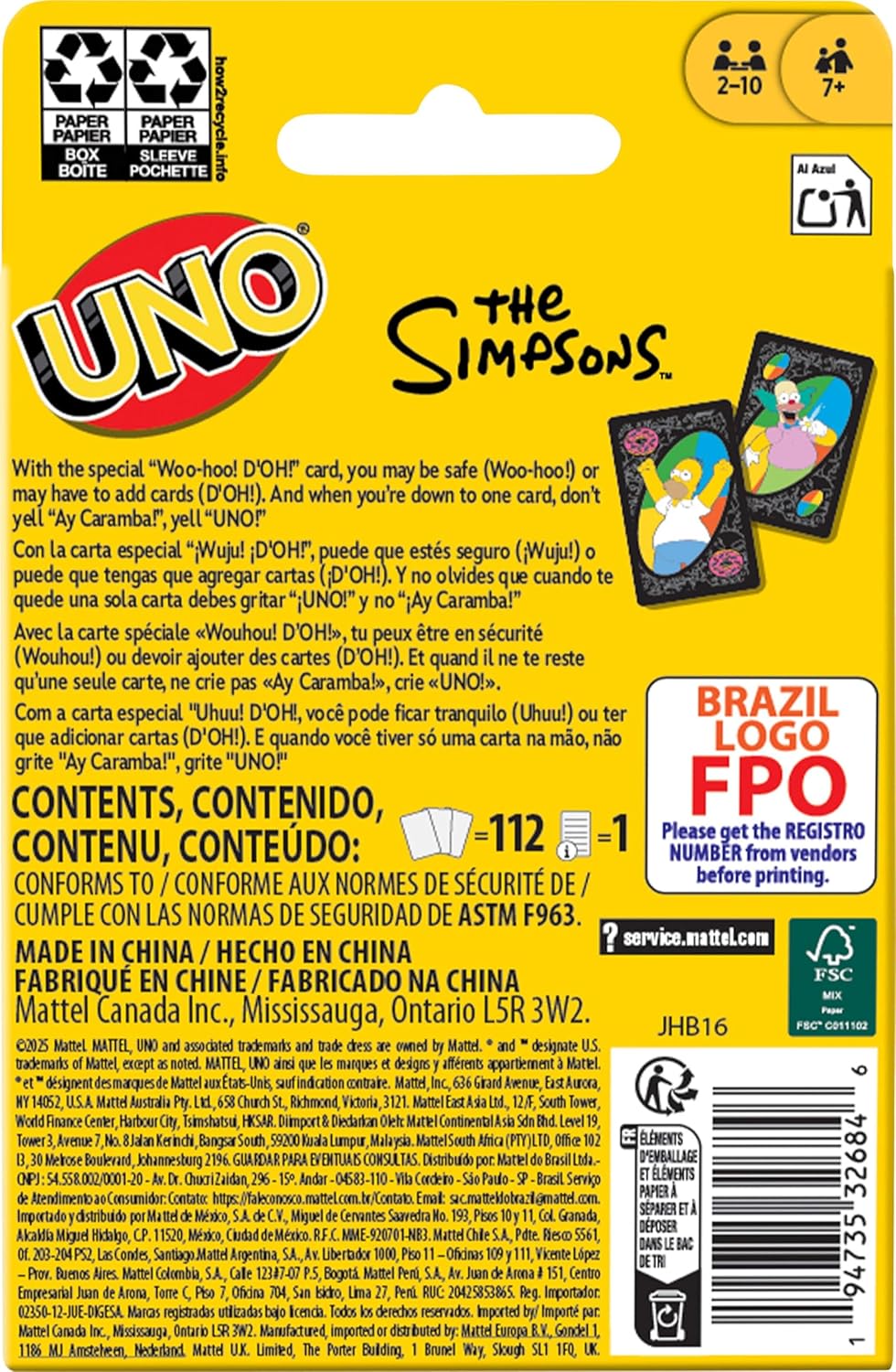Uno Los simpsons