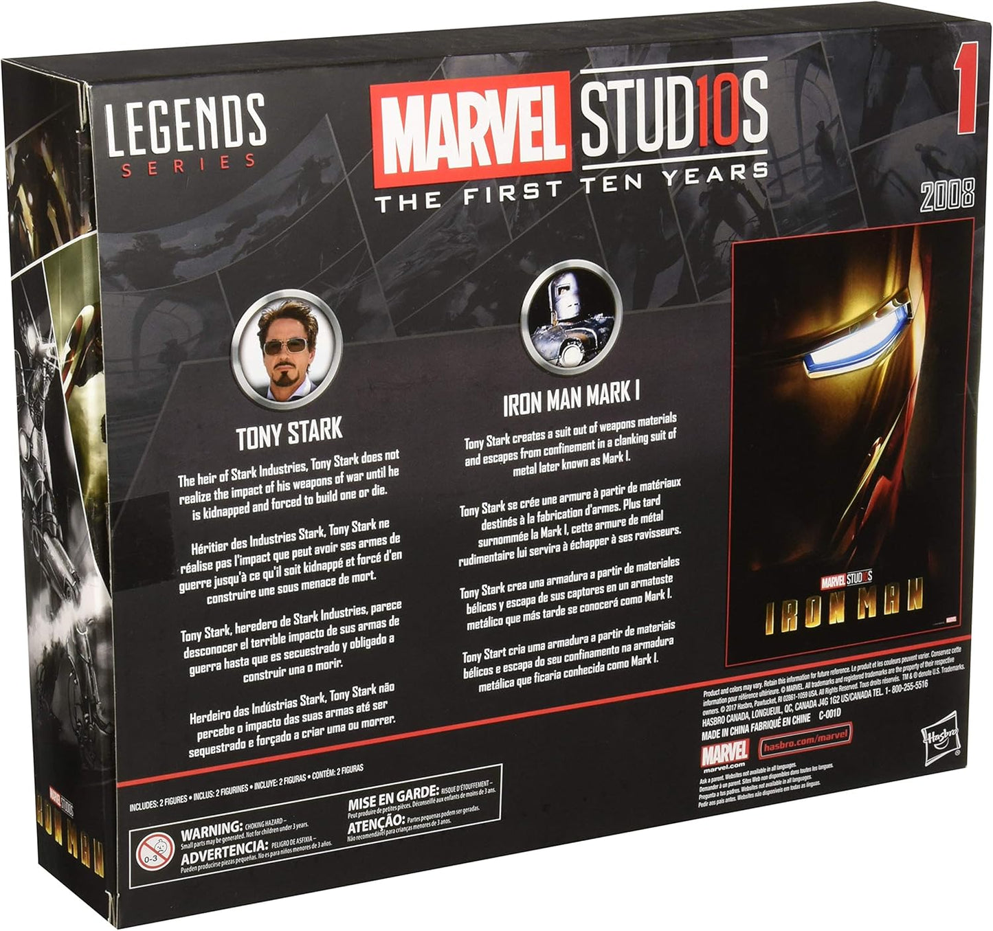 Figura tony Stark y Iron Man Mark 1 pack x 2 Marvel Stud10s