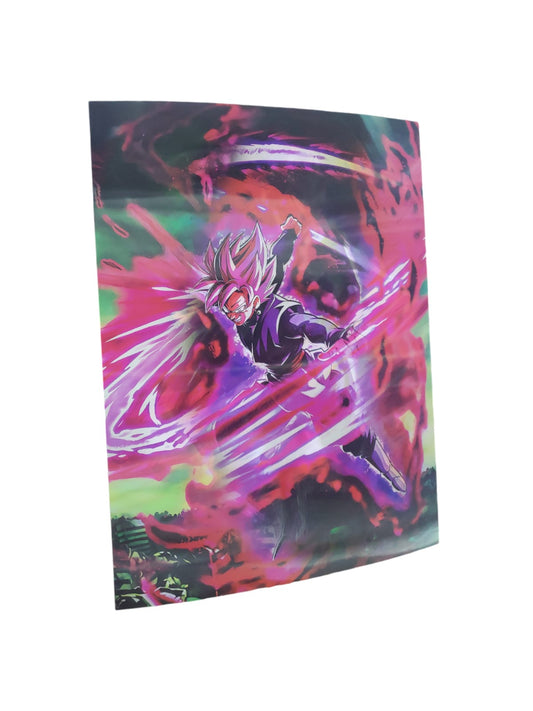 Poster 3d Lenticular de 2 en 1 Dragon ball super goku black Anime