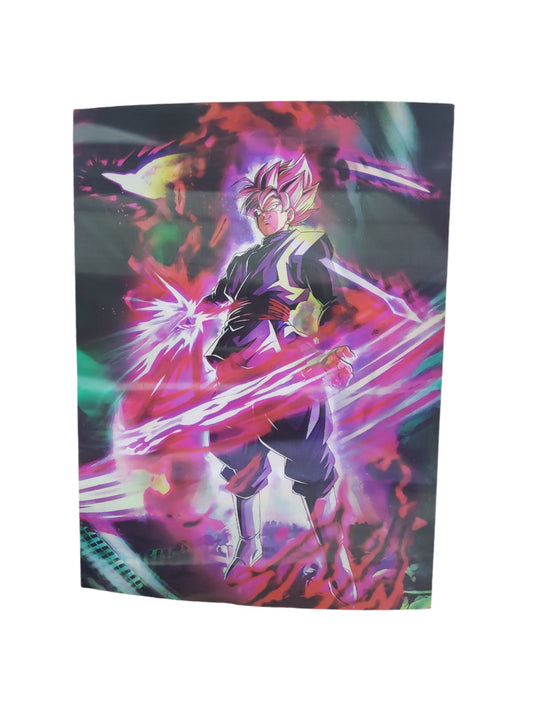 Poster 3d Lenticular de 2 en 1 Dragon ball super goku black Anime