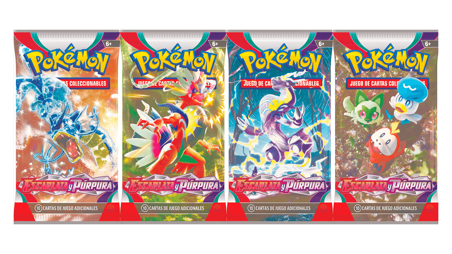 Sobres Pokemon Cartas Escarlata y purpura