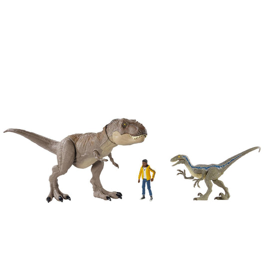 Jurassic World Tiranosaurio Rex Darius Y Bluer 3 Pack Camp Cretaceus